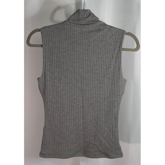 Abercrombie‎ & Fitch NWT XS Grey Classic Wide Rib Mockneck Top - Picture 3 of 8